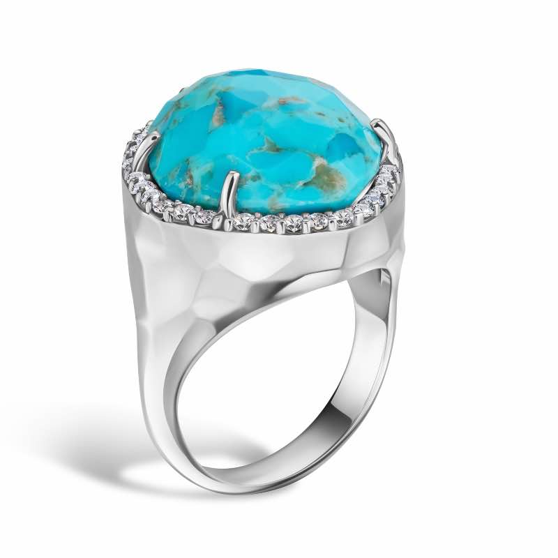 Sterling Silver Turquoise and Topaz Ring